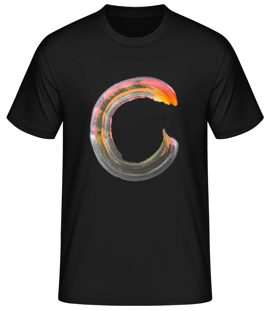 SHAN Redish Circle Black T-Shirt Men