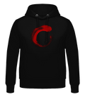 SHAN Red Circle Black Hoodie Men