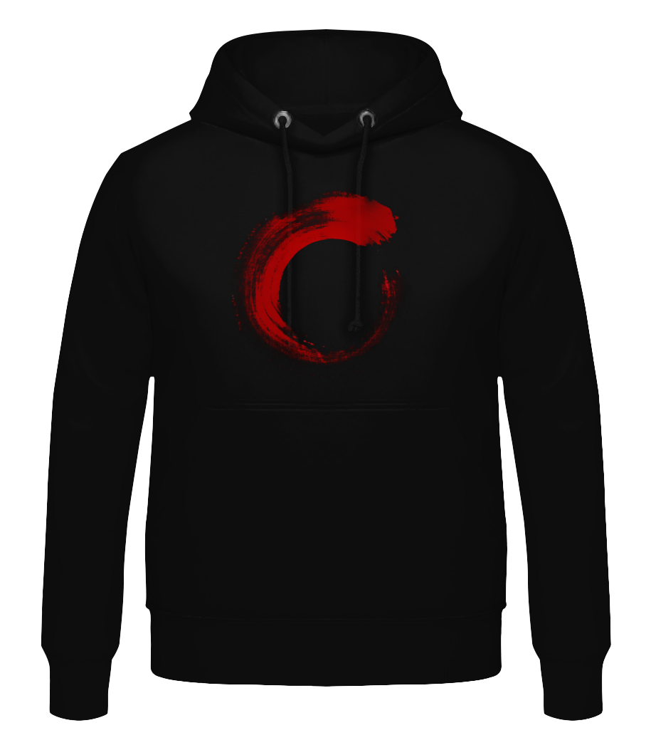 SHAN Red Circle Black Hoodie Men