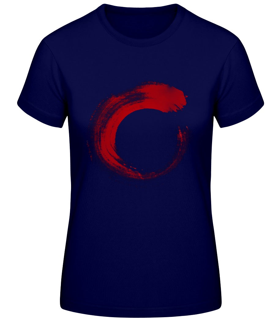 SHAN Red Circle Navy T-Shirt Women