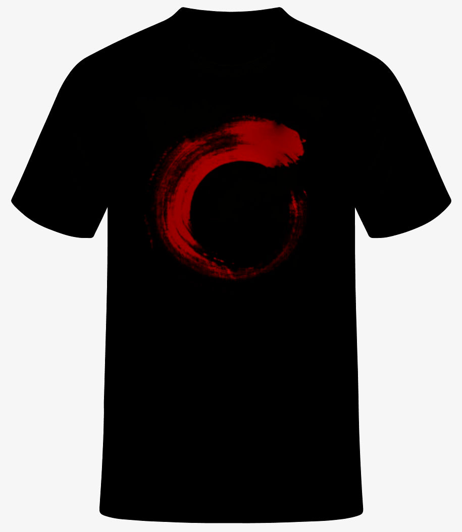 SHAN Red Circle Black T-Shirt Men
