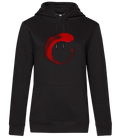 SHAN Red Circle Black Hoodie Women